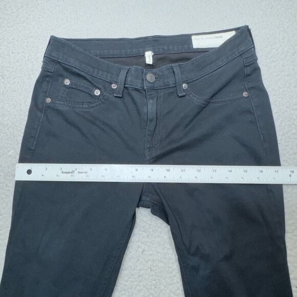 Rag & Bone Jeans Women 28x30 Black Mid Plush Skinny Stretch Twill Legging Casual - Picture 10 of 16